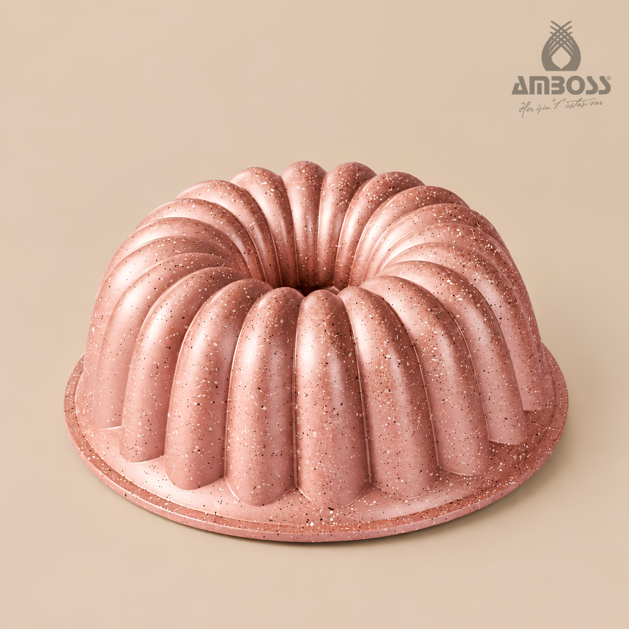 Amboss Alya Döküm Kek Kalıbı Yanmaz Yapışmaz - Pink 26 cm