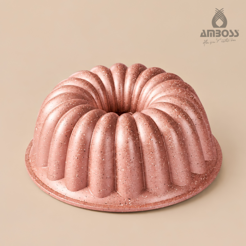 Amboss Alya Döküm Kek Kalıbı Yanmaz Yapışmaz - Pink 26 cm