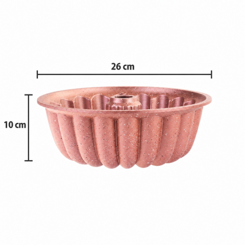 Amboss Alya Döküm Kek Kalıbı Yanmaz Yapışmaz - Pink 26 cm