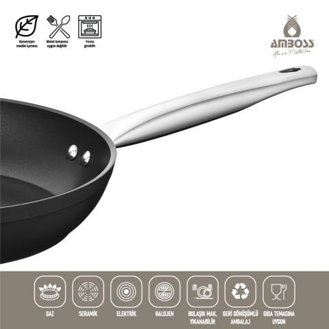 Amboss Dark Tava Yanmaz Yapışmaz Titanyum Kaplama   - 28 cm