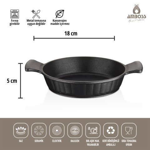Amboss Daisy 3 Parça Döküm Yanmaz Yapışmaz Omlet (Sahan) Seti