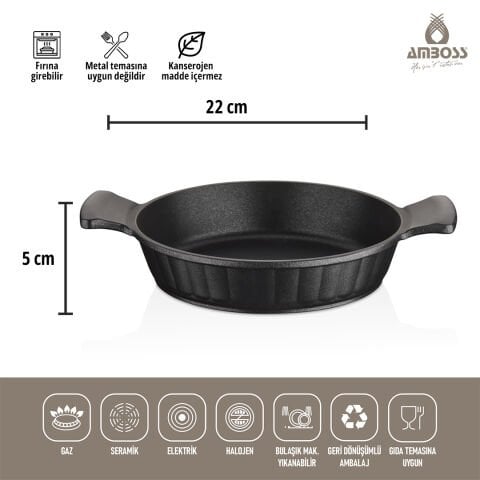 Amboss Daisy 3 Parça Döküm Yanmaz Yapışmaz Omlet (Sahan) Seti