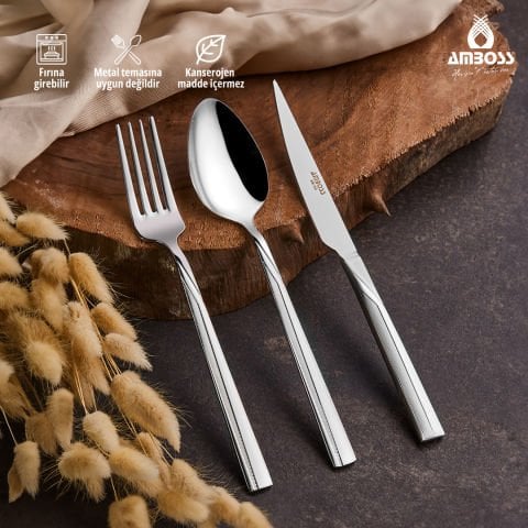 Amboss Sky 19 Parça Paslanmaz Çelik Çatal Bıçak Kaşık ve Döküm Yapışmaz Kek Kalıbıti