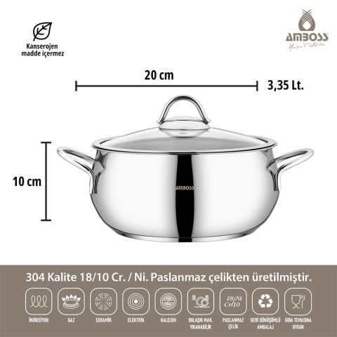 Amboss 14 Parça Lavin Paslanmaz Çelik Tencere Seti