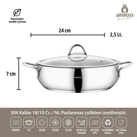 Amboss 14 Parça Lavin Paslanmaz Çelik Tencere Seti