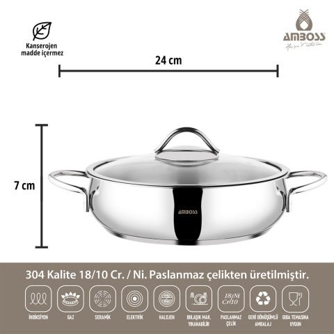 Amboss Parla 10 Parça İndüksiyon Tabanlı Paslanmaz Çelik Tencere Seti
