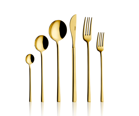 Amboss Ruby 72 Parça Çatal Kaşık Bıçak Paslanmaz Çelik Seti Gold  - Kutulu