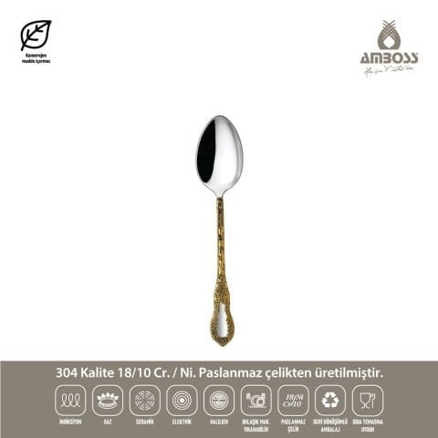 Amboss Pera 72 Parça Çatal Kaşık Bıçak Paslanmaz Çelik Seti Gold - Kutulu