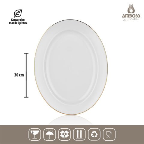 Amboss Hare 53 Parça 12 Kişilik Porselen Yemek Takımı Gold