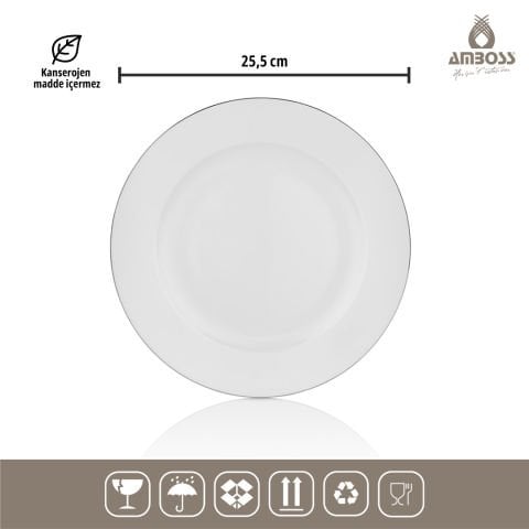 Amboss Hare 53 Parça 12 Kişilik Gümüş Porselen Yemek Takımı
