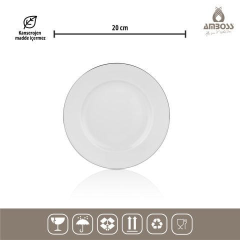 Amboss Hare 53 Parça 12 Kişilik Gümüş Porselen Yemek Takımı