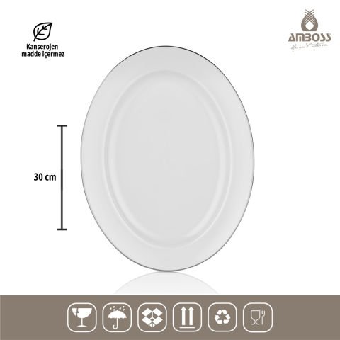 Amboss Hare 53 Parça 12 Kişilik Gümüş Porselen Yemek Takımı