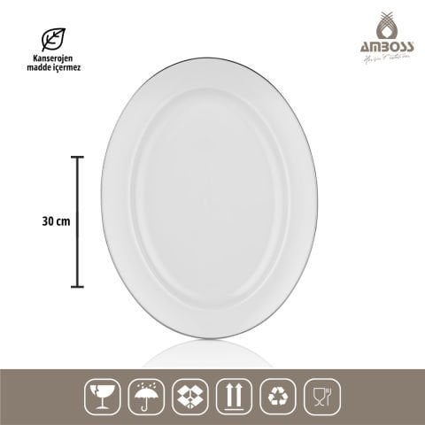 Amboss Hare 53 Parça 12 Kişilik Gümüş Porselen Yemek Takımı
