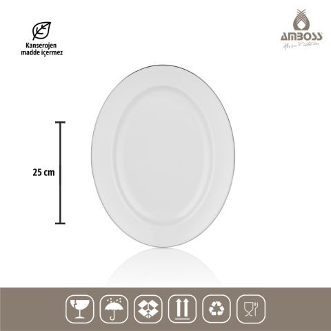 Amboss Hare 53 Parça 12 Kişilik Gümüş Porselen Yemek Takımı