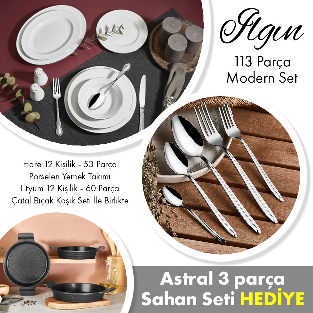 ILGIN - 113 Parça Modern Set - Lityum ÇKB