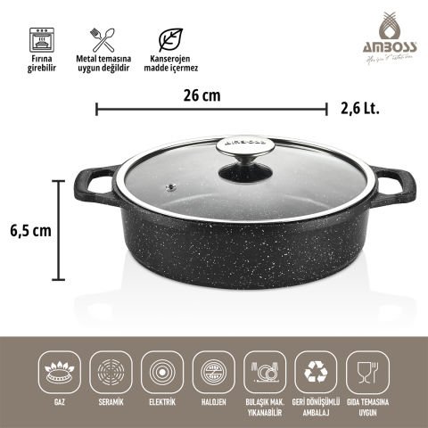 Amboss Montana 3 Parça Granit Set (Siyah)