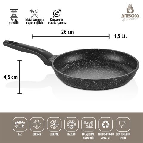 Amboss Montana 3 Parça Granit Set (Siyah)