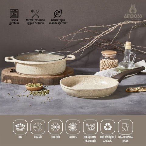 Amboss Montana 3 Parça Granit Set (Cappucino)