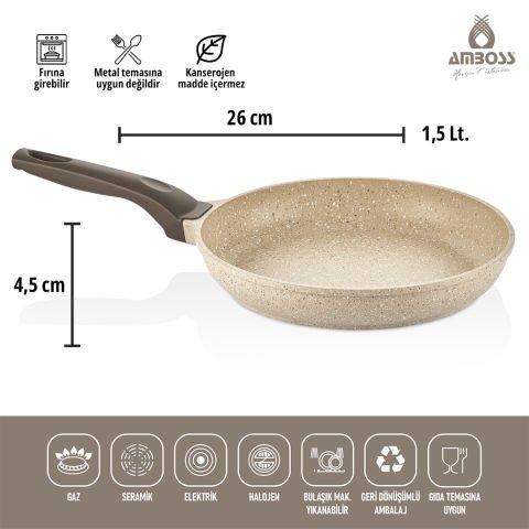 Amboss Montana 3 Parça Granit Set (Cappucino)-Tencere Setleri