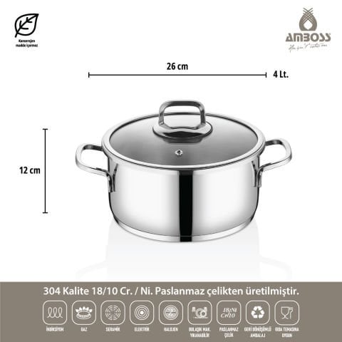 Ocean 4-6 Litre Matik İndüksiyon Tabanlı Paslanmaz Çelik Düdüklü Tencere Seti (ROSE)