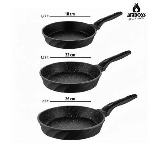 Amboss Onix 6 Parça Odin Döküm Tava ve Sahan Seti