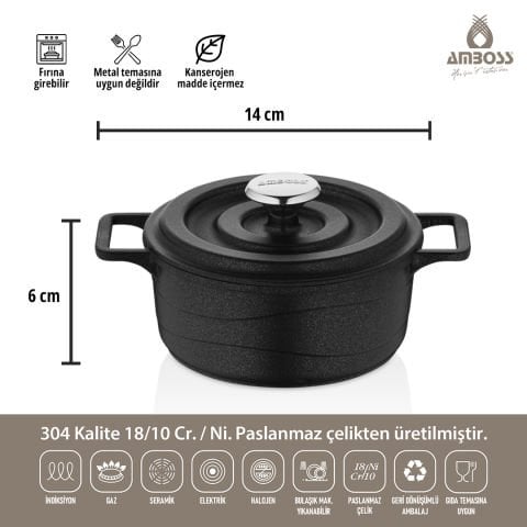 Bellus 6 Parça - Bellus (Siyah) + 26 cm Krep Tava