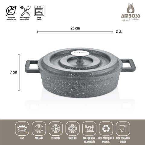 7 Parça Copper Döküm Tencere Seti (Gri)