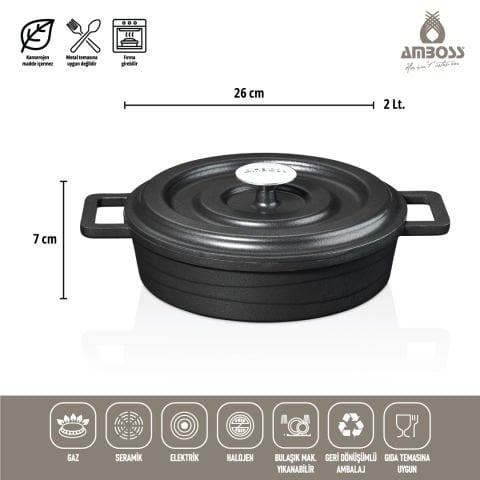 7 Parça Copper Döküm Tencere Seti (Siyah)