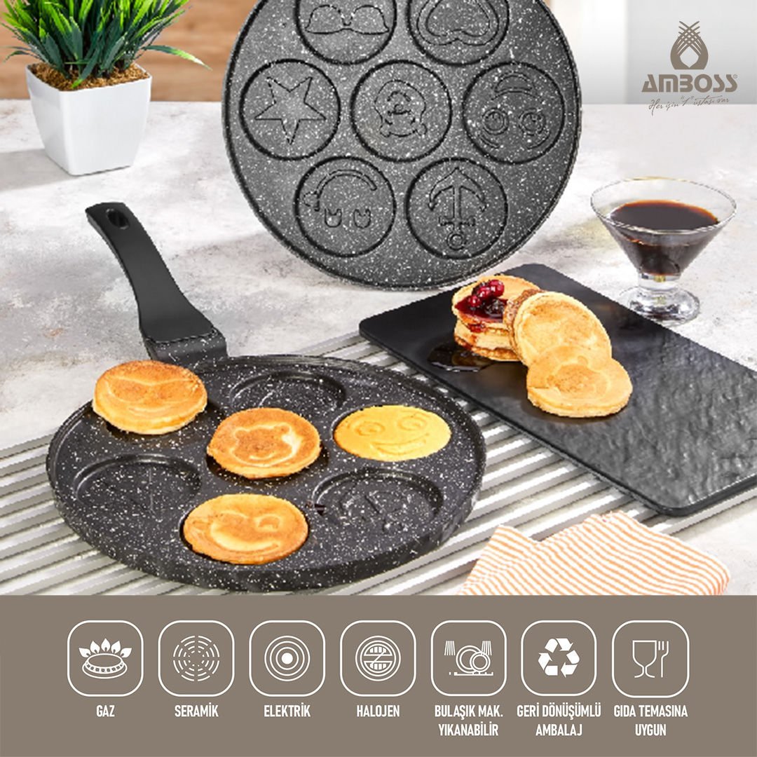 Funny Emoji Pankek Krep Tavası 26 Cm
