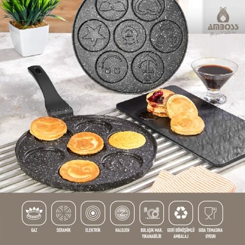 Funny Emoji Pankek Krep Tavası 26 Cm