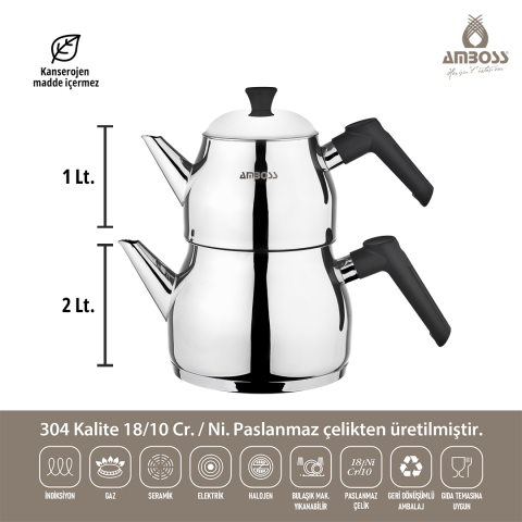5 Parça Gün Seti Krep Tava Kek Kalıbı & Paslanmaz Çelik Çaydanlık