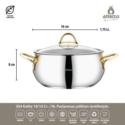 14 Parça Hot Prime İndüksiyon Uyumlu Paslanmaz Çelik Tencere Seti & Çelik Saklama Kabı