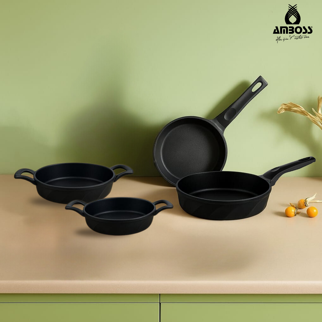 4 Parça Süper İkili Döküm Tava Sahan Seti