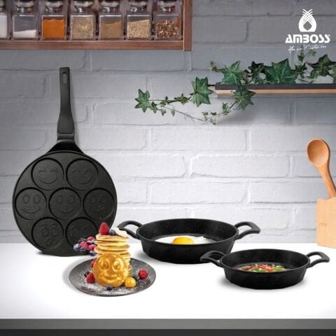 3 Parça Sunday Emoji Pankek Tava Sahan Set