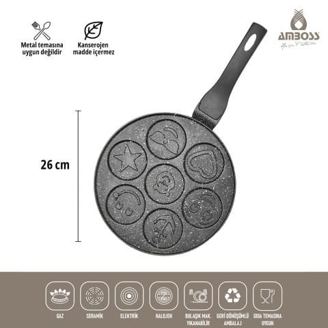 3 Parça Sunday Emoji Pankek Tava Sahan Set