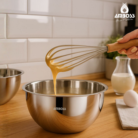 Satin 3'lü Karıştırma Kabı, Paslanmaz Çelik Çok Amaçlı Kase Seti