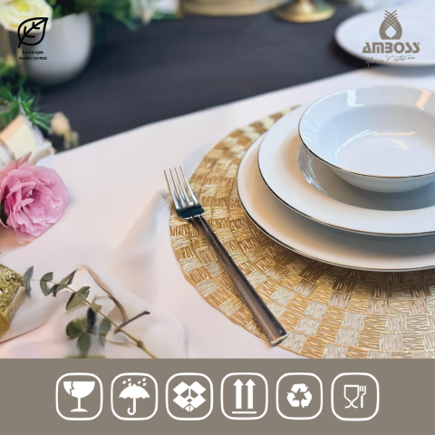 Damla Life 24 Parça 6 Kişilik Porselen Yemek Takımı Gümüş