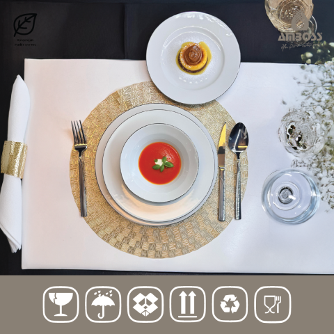 Damla Life 24 Parça 6 Kişilik Porselen Yemek Takımı Gümüş