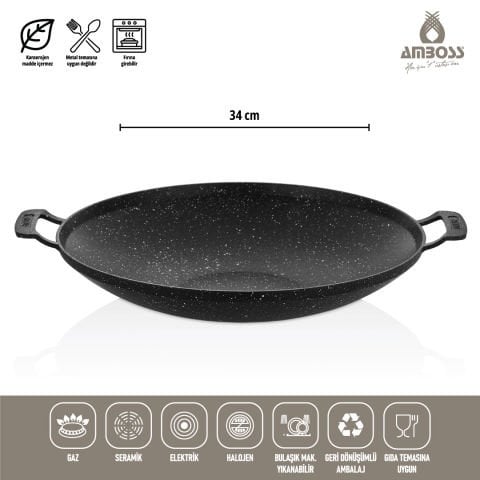 Amboss Violet Kapaklı Döküm Sac Tava & Gözleme Tavası