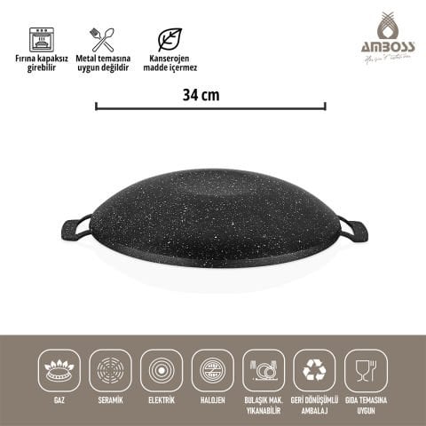 Amboss Violet Kapaklı Döküm Sac Tava & Gözleme Tavası