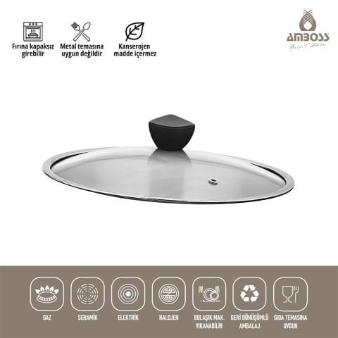 Amboss Violet Kapaklı Döküm Sac Tava & Gözleme Tavası