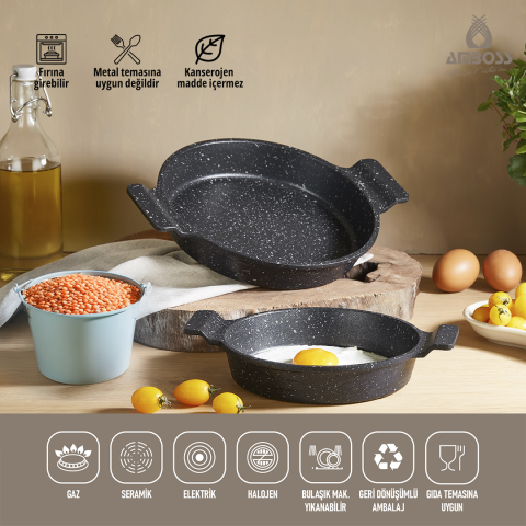 Amboss Astral 2 Parça Döküm Sahan Seti (18 / 22 CM)