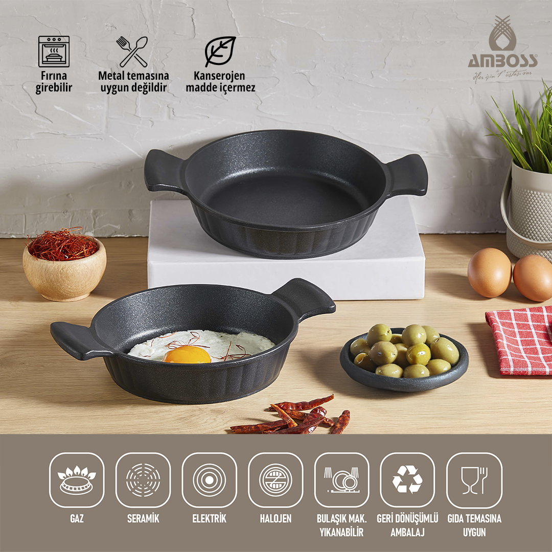 Amboss 2 Parça Daisy Döküm Sahan Seti (18 / 20 CM)