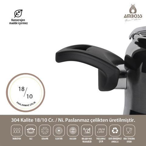 Merkür 11 Parça Tüm Ocaklara Uyumlu Paslanmaz Çelik Tencere Tava Sütlük Düdüklü Tencere Seti