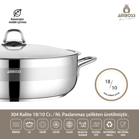 Silvana 9 Parça Tüm Ocaklara Uyumlu Paslanmaz Çelik Tencere Tava Seti