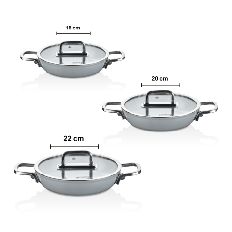 Sera Nova 6 Parça Seramik Sahan Seti - Gri