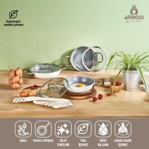 Sera Nova 6 Parça Seramik Sahan Seti - Beyaz