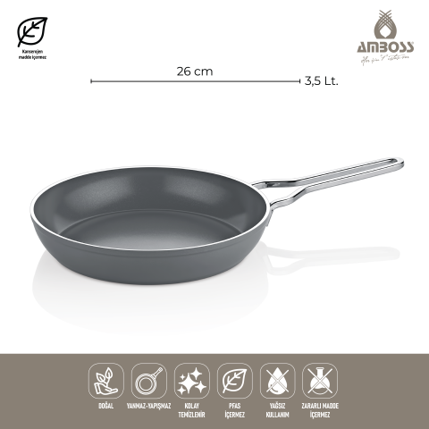 Sera Nova 7 Parça Seramik Tencere Tava Seti Gri