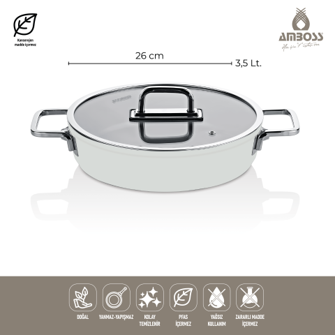 Sera Nova 13 Parça Seramik Tencere Tava Sahan Seti Beyaz