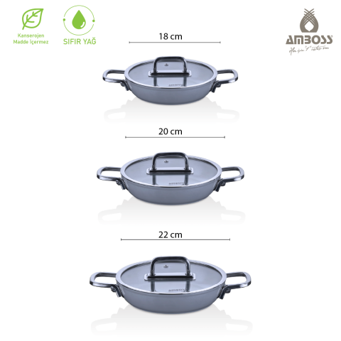 Sera Nova 13 Parça Seramik Tencere Tava Sahan Seti Gri